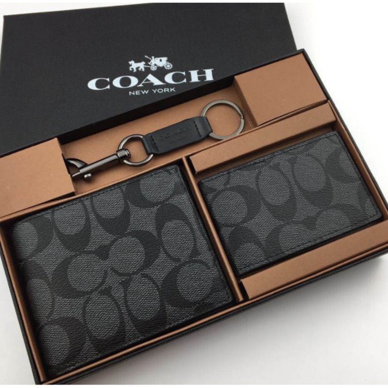 COACH Wallet Gift Set with Card Holder ORIGINAL FO ORI AUTHENTIC