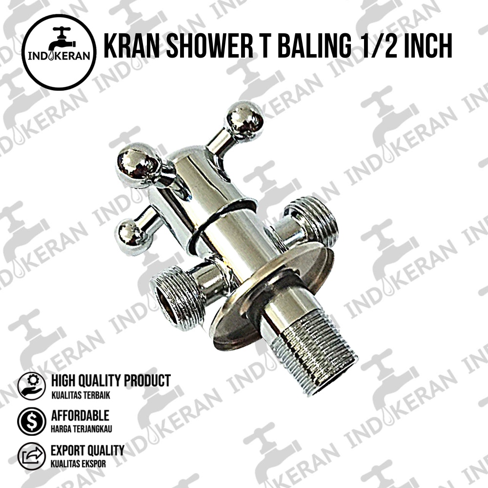 INDOKERAN - Kran T Shower Baling - 1/2 Inch