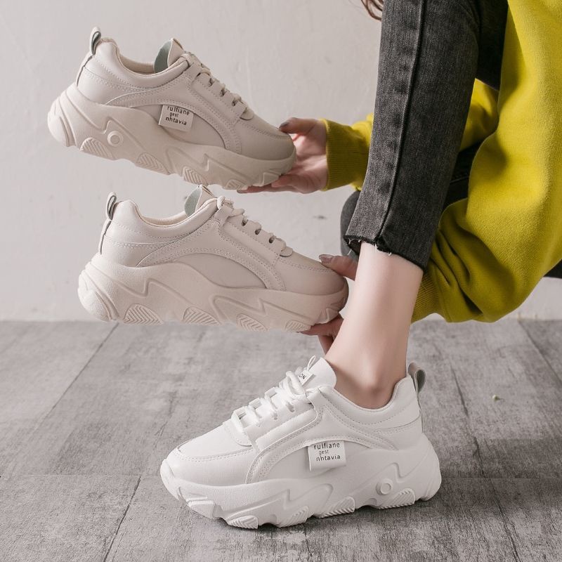 Kano  Dulcea Sepatu Sneakers Olahraga Putih Krem Polos Sport Wanita Import