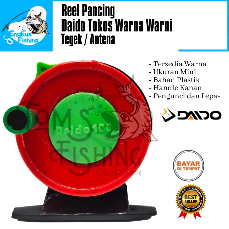 Reel Pancing Tokoz Tokos Hitam / Putih / Warna Warni / Daido / Hijau Mini Murah Cocok Tegek / Joran - Engkus Fishing