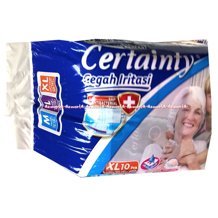 Certainty XL 10 Popok Perekat Cegah Iritasi Antibacterial Certainti XL10 Popok Dewasa Orang Tua Diapers Anti Bakteri Diaper Certainly