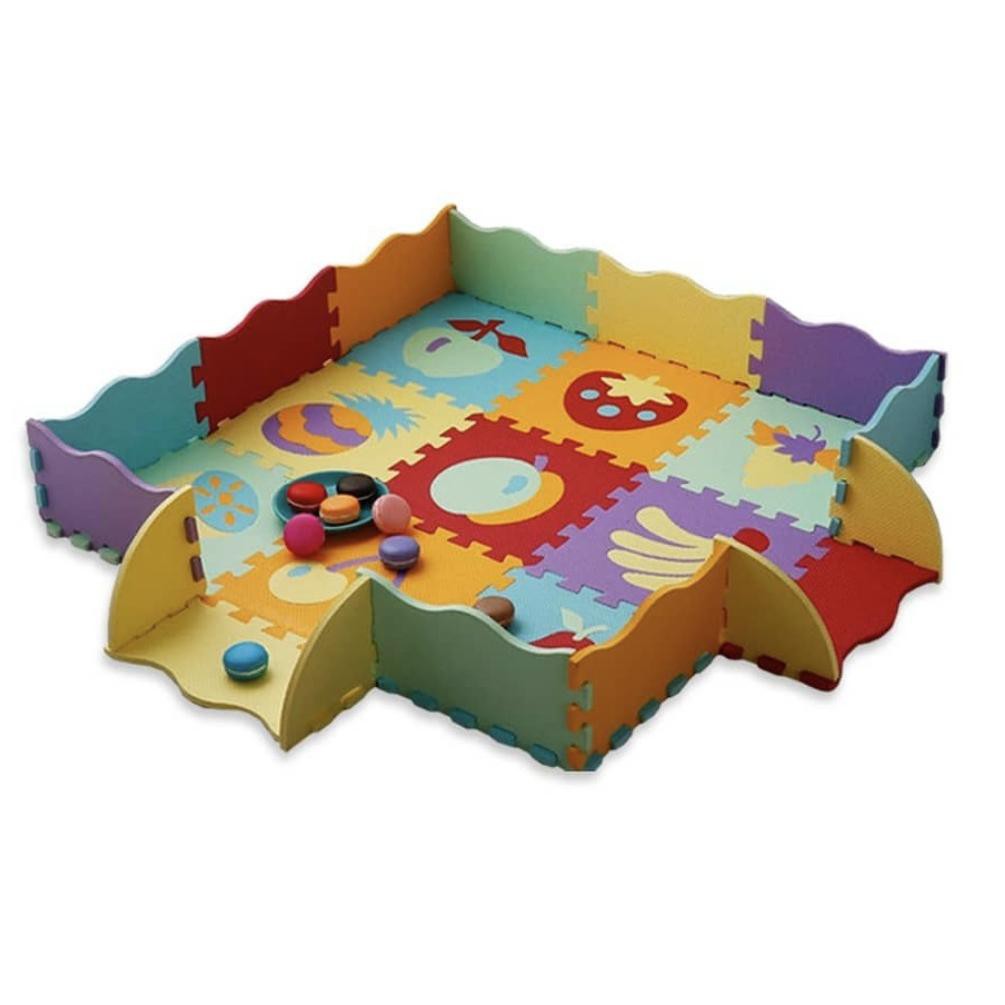 BABY PLAY MAT Puzzle dengan Pinggiran Ukuran 30x30cm 1set isi 16pcs Puzzle palymat alas bermain bayi