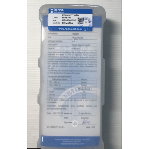 ph meter hanna 98107