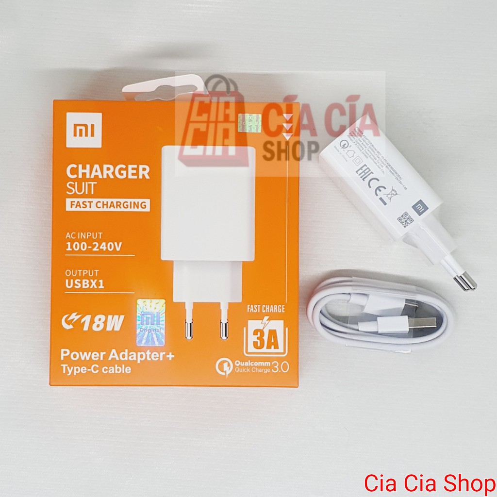 Travel Charger Xiaomi 18W Fast Charging Qualcomm 3.0 Original Casan Xiaomi Usb Micro Type C