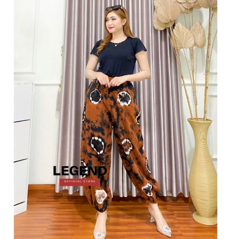 CELANA PANJANG RAYON WANITA CELANA JOGGER SANTAI WANITA TIE DYE CELANA MOTIF BALI