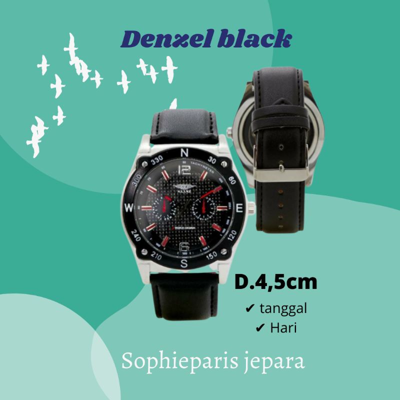 Jam tangan pria analog Alive Sophie Martin Paris DENZEL BLACK
