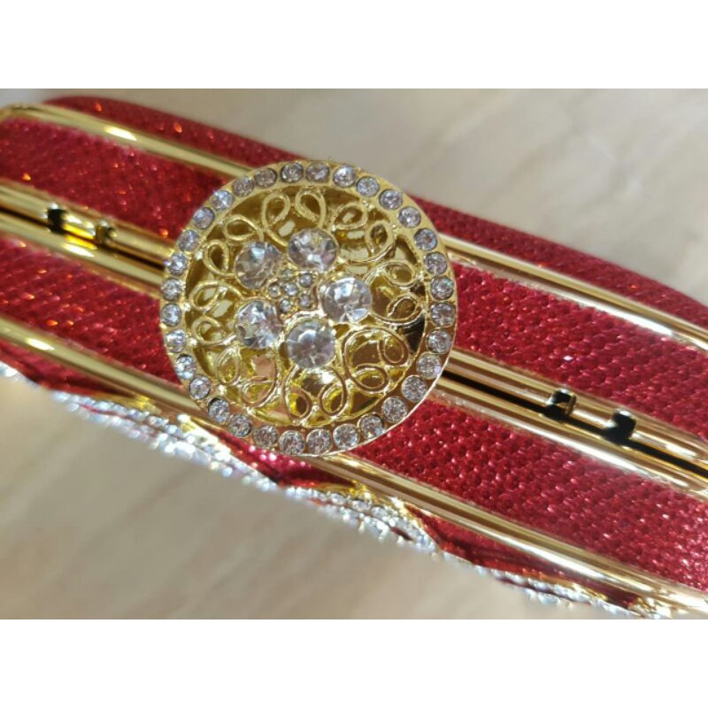 Tas Pesta Farnell Clutch Crystal Swarovsky Berlian 2582 Kondangan Bling Kristal Mewah