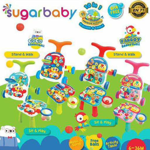 Sugar Baby Walker Table 10 In 1/Baby Walker & Table - Orange Vijienashop3