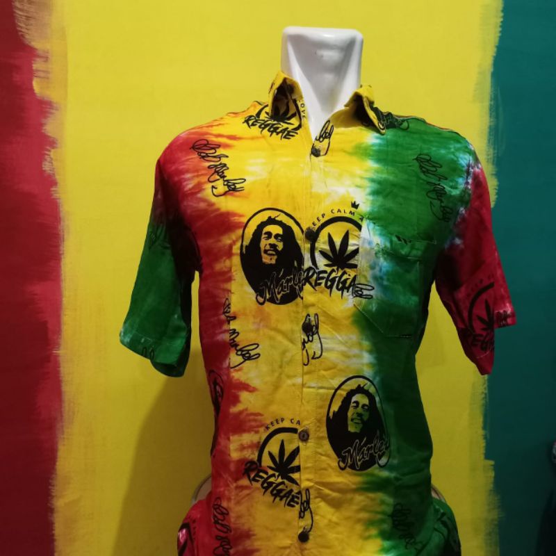 Kemeja Baju Reggae Rasta Bob Marley