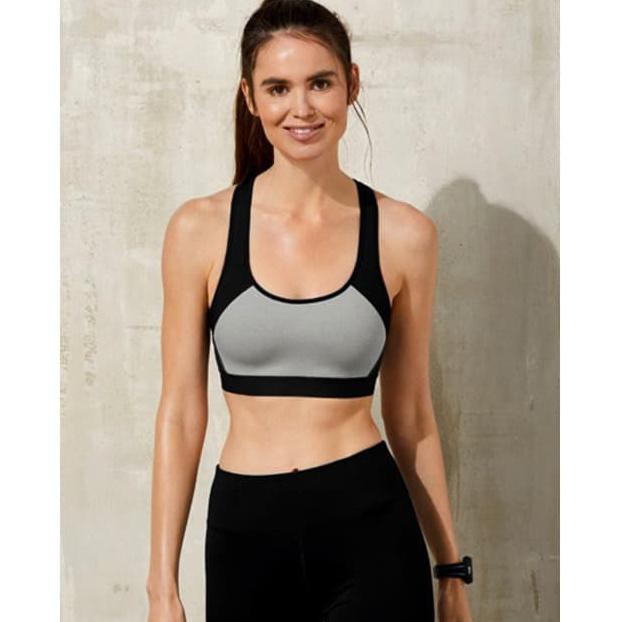 Jual Sports Bra Crivit High Impact Black Grey - 34B Terlaris