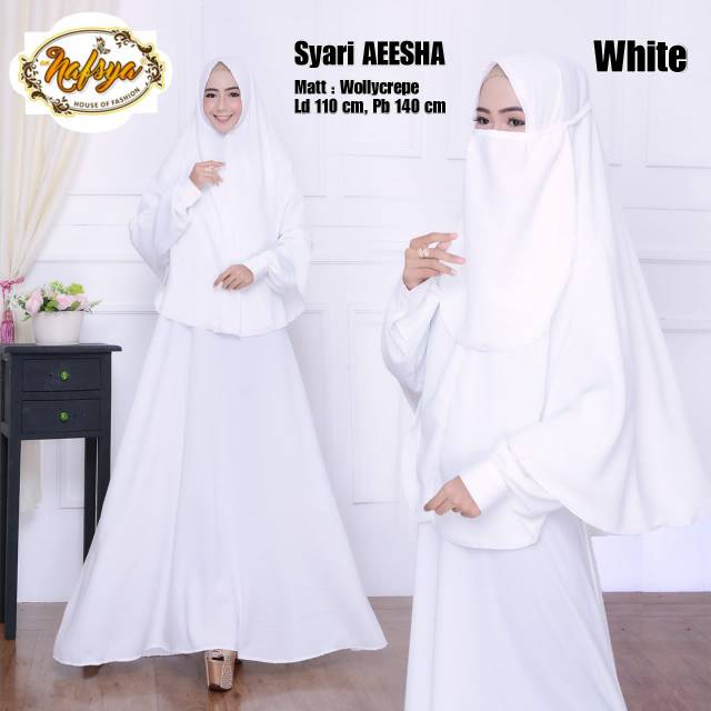 Gamis syari aeesha gamis syari putih gamis cadar putih gamis putih polos