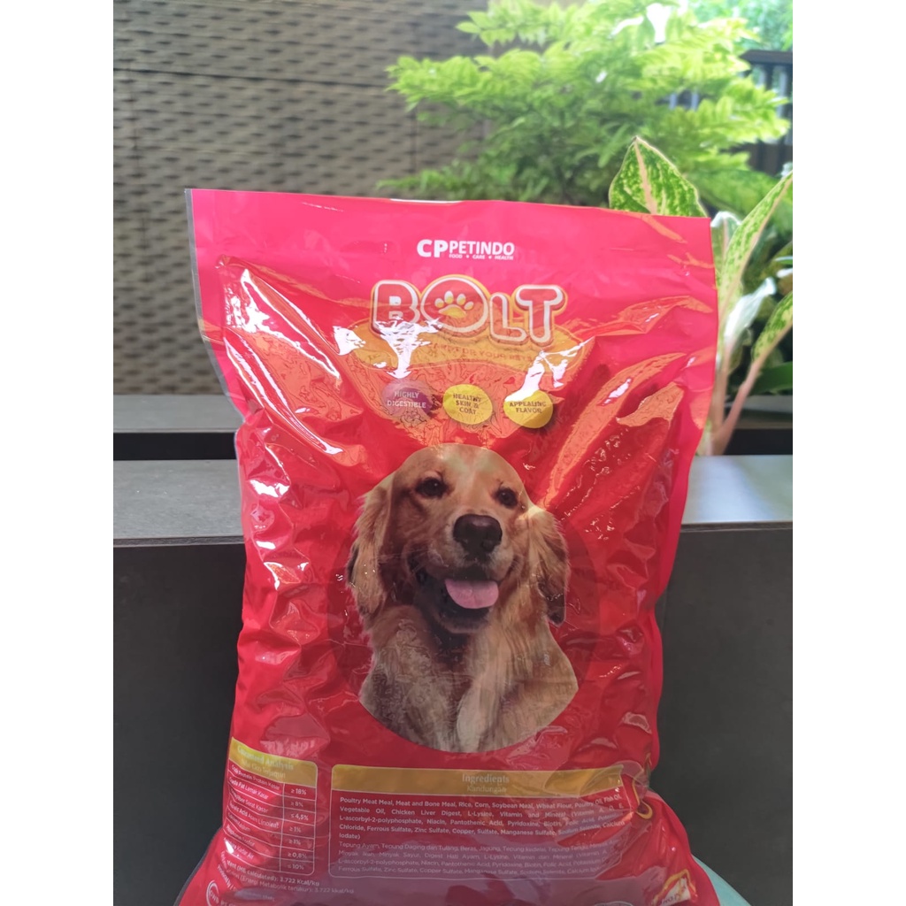 Bolt Beef Adult Dog Food Kibble Bulat Repack 1kg