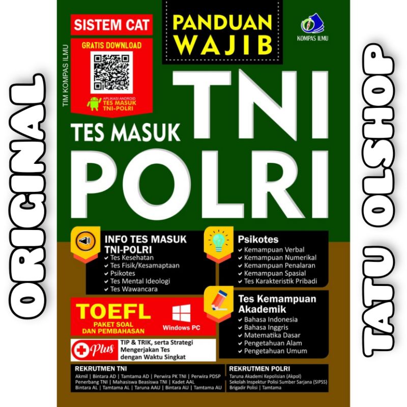 Buku Panduan Wajib Tes Masuk TNI POLRI Original Kompas Ilmu