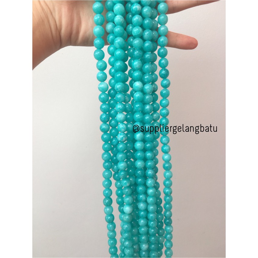 aquamarine 10mm kilap grade natural aksesoris korea gelang kalung bacan bongkah aksesoris blue biru