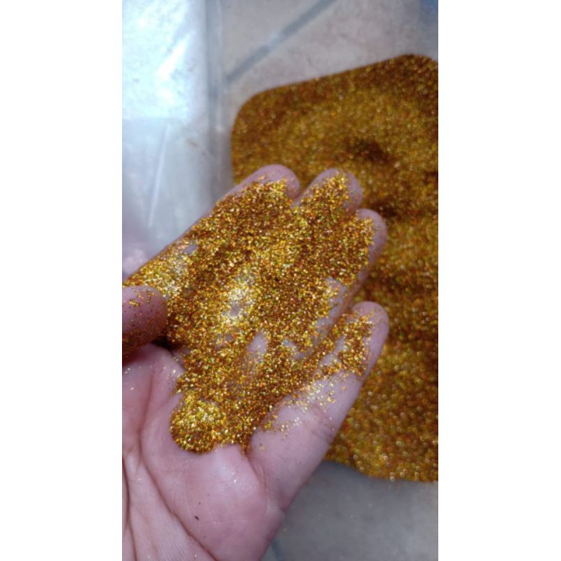 SERBUK GLITTER DEEP GOLD HOLOGRAM