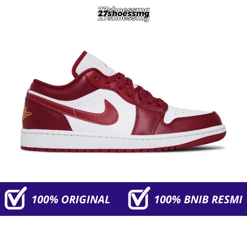 Nike Air Jordan 1 Low Cardinal Red 100% Original Resmi Nike