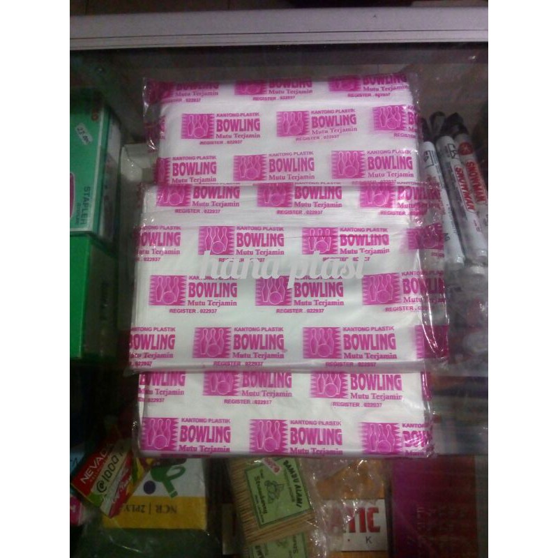 Plastik p.e/buram bowling ukuran 1kg/14x27