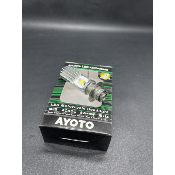 Lampu Led Depan AYOTO 2sisi M2B cree original AC/DC 8watt H6 Beat Mio Vario dll