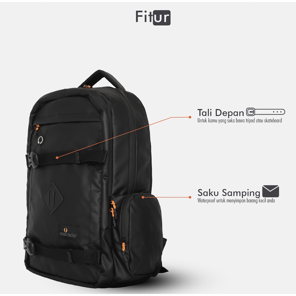 STRONG FIGHTER BLACK |ManNeedMe x URBAN| Tas Ransel Pria Tas Backpack ORIGINAL