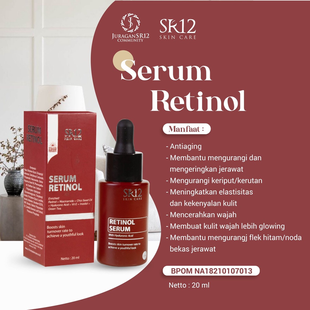 Serum Glowing Serum Wajah Glowing Serum Retinol Penghilang Flek Hitam di Wajah Ampuh BPOM Retinol Serum SR12