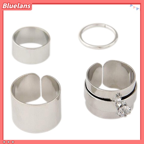 4pcs / Set Cincin Knuckle Midi Gaya Punk Untuk Pria Dan Wanita
