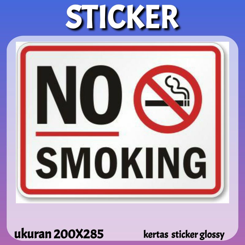 

STICKER NO SMOKING UKURAN A4 7S59D