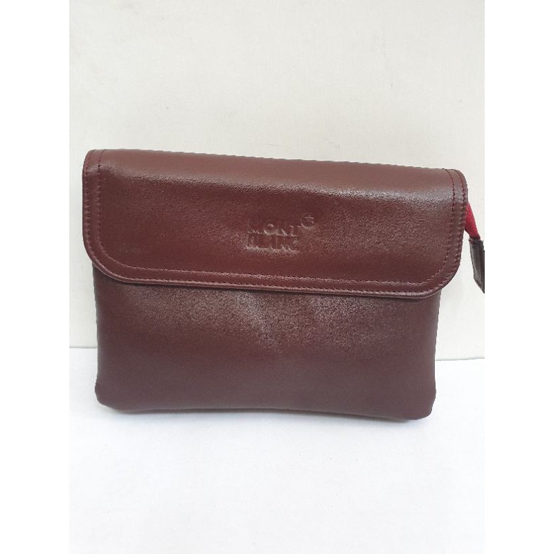 Clutch Kulit / Dompet Pria Montblanc Red Maroon