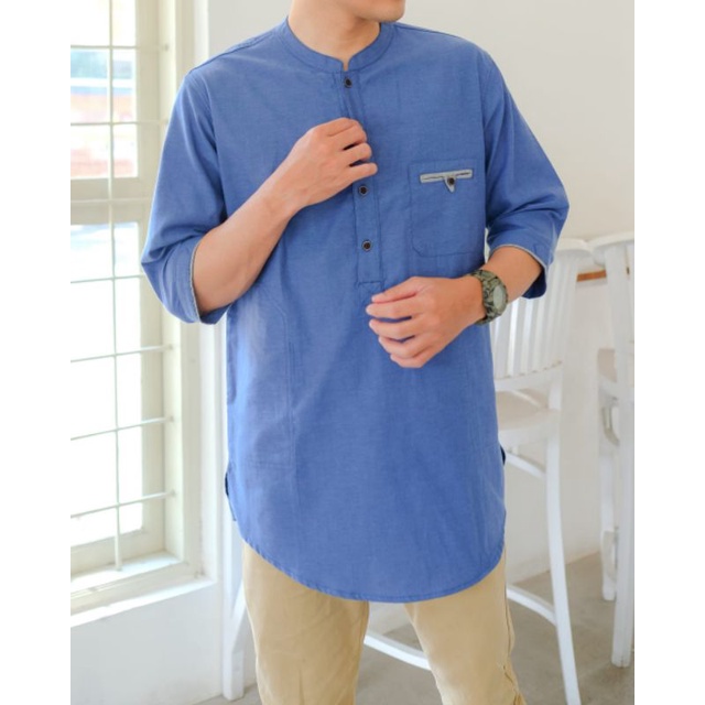 Baju koko pria model kurta bahan oxford