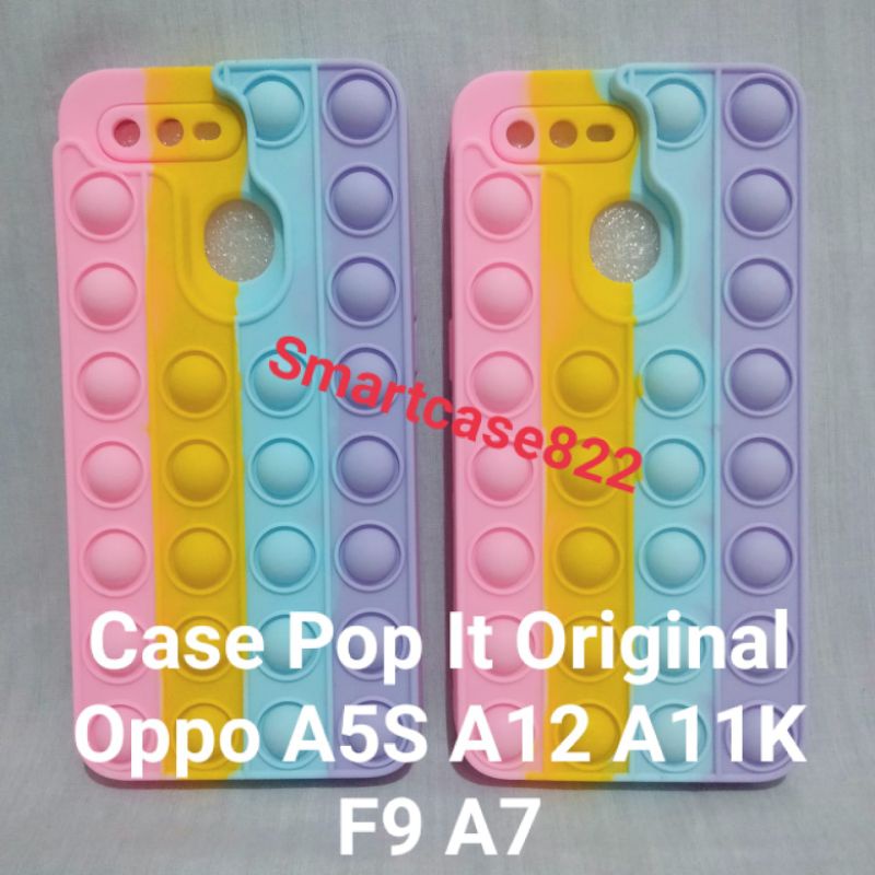 OPPO A5S F9 A7 A12 A11K Case Pop It Ori Rainbow Pelangi Lembut Lucu Imut Softcase Trend Terbaru