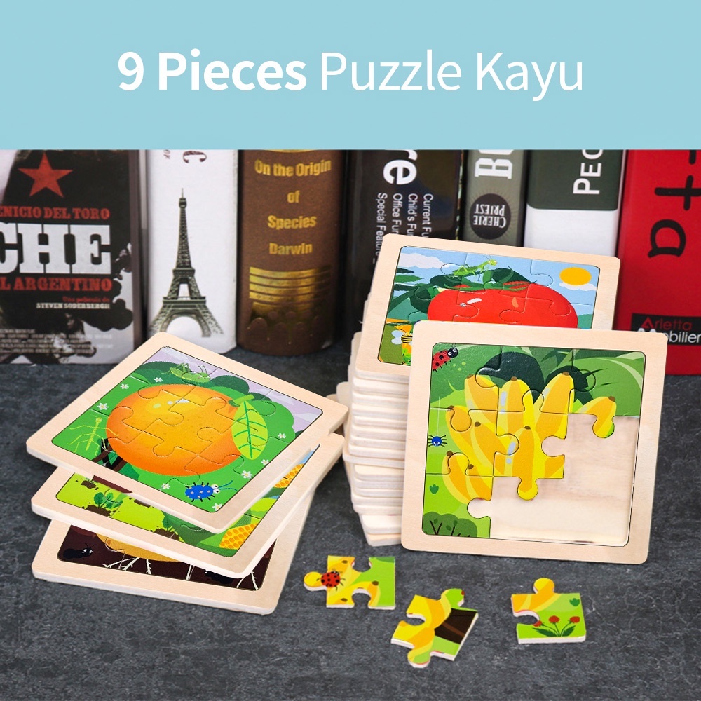 Puzzle Kayu Anak Mainan Edukasi Puzzle Buah Puzzle Sayur