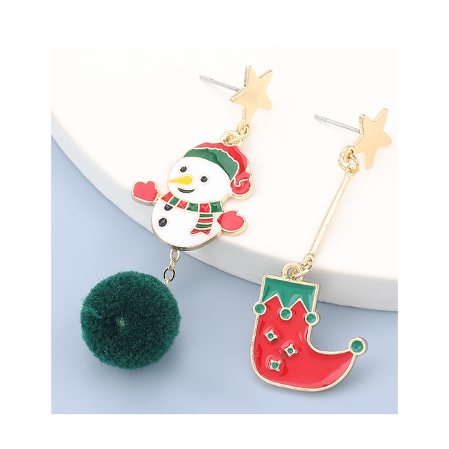 LRC Anting Natal Fashion Christmas Cane Bells Christmas Series Dripping Cane Bell Tassel P60244