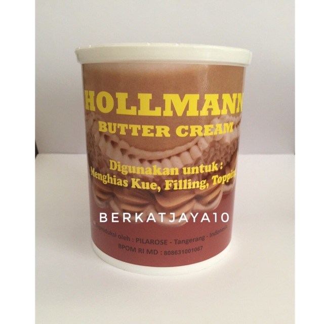 Hollmann Butter Cream Krim Hias Kue rasa Vanilla kemasan 350 gram