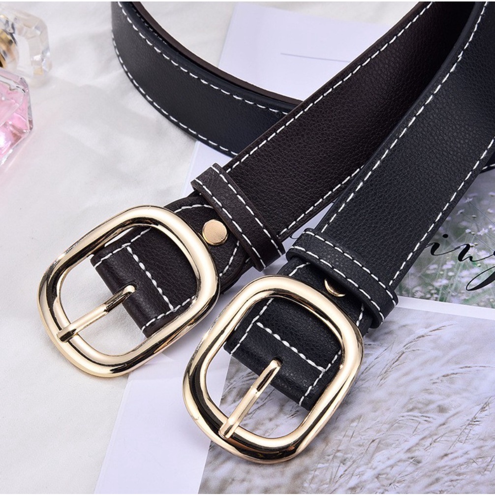 Ikat Ban Pinggang Wanita A119 SEMI OVAL Korea Fashion Kulit PU Gasper Sabuk Cewe Womens Belt