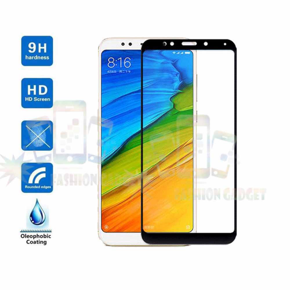 Tempered Glass Xiaomi Redmi 5 Ukuran 5.7inch Full Colour Bagian Depan / Anti Gores Kaca Screen Guard