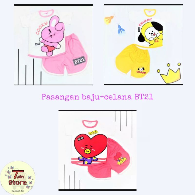 Jual PASANGAN BAJU DAN CELANA BT21BAJU DAN CELANA BT21 NYAMBUNG Shopee Indonesia