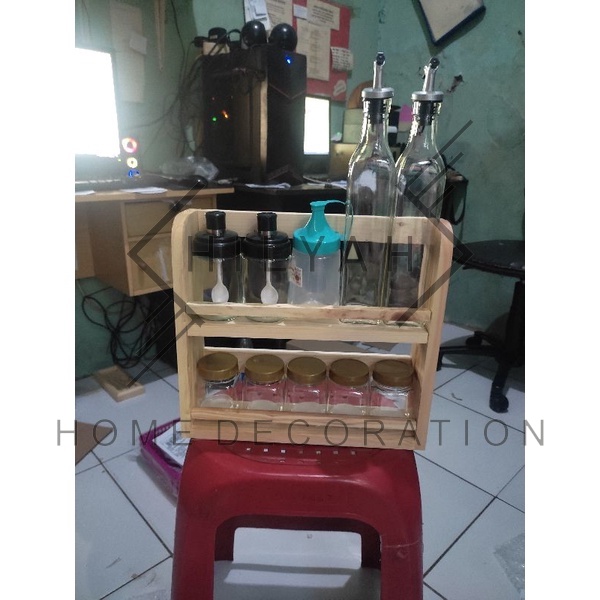 Rak Bumbu Dapur Kayu 2 Susun Rak Kayu 2 Tingkat