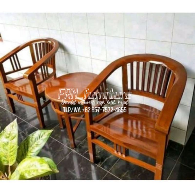 Promo Set meja teras kursi betawi bahan dari kayu jati solid asli dari jepara