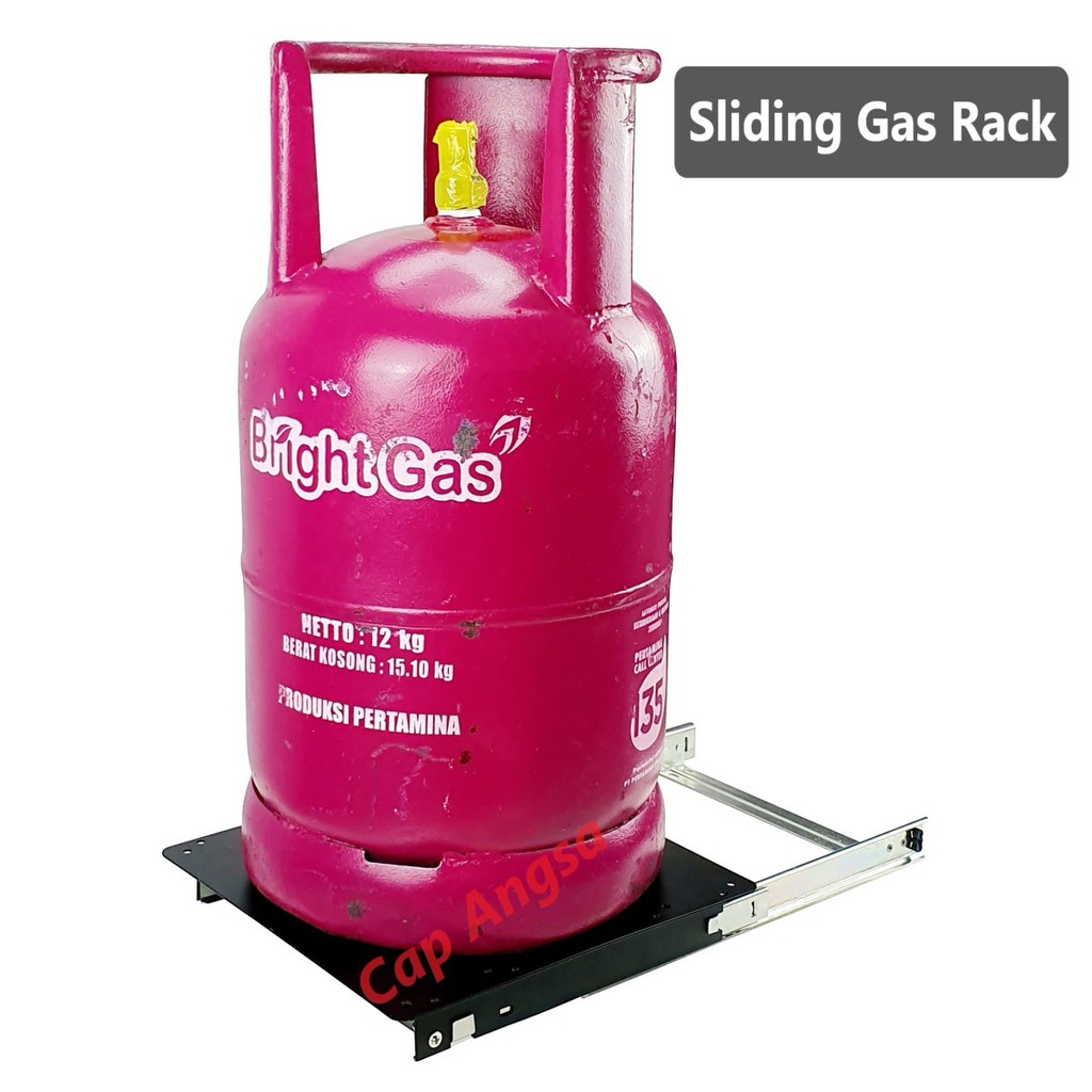 SLIDING GAS RACK KOMPOR GAS LPG RODA GAS TEMPAT GAS PERLENGKAPAN KOMPOR GAS RAK DAPUR PENYIMPANAN