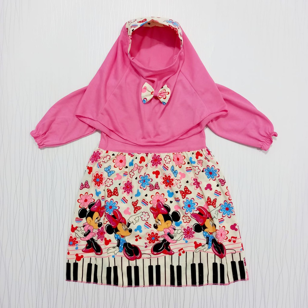 COD  gamis anak perempuan karakter baby alicia dress muslim dan hijab