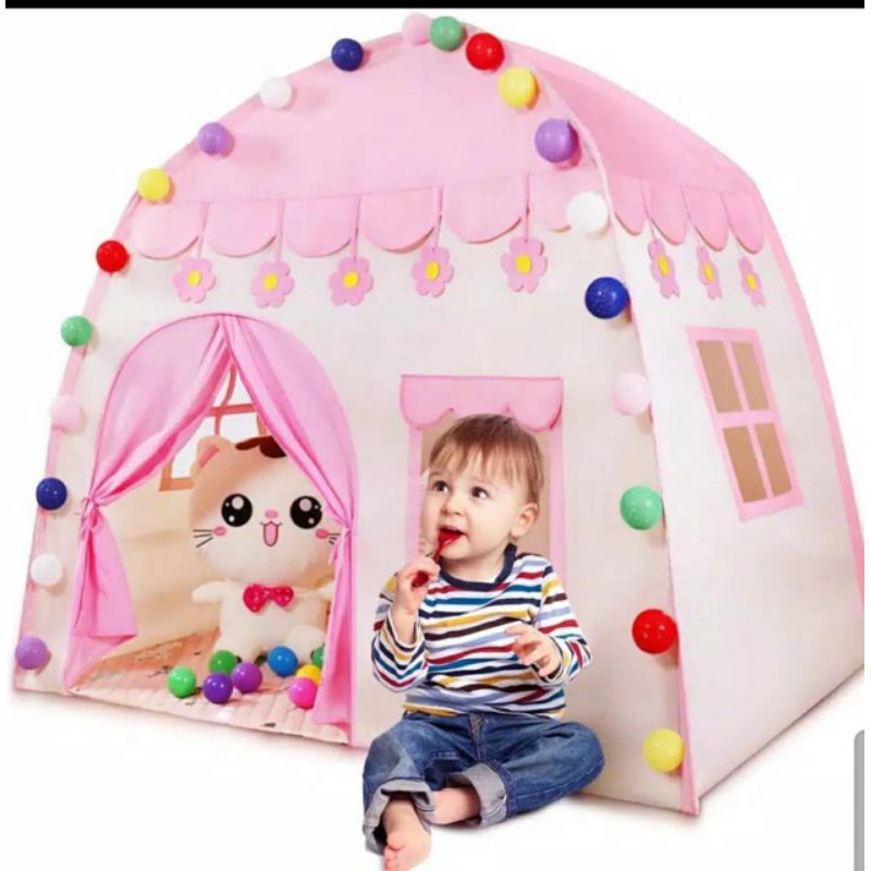 RUMAH TENDA BERMAIN ANAK MOTIF FLOWER CAMPING HOUSE PLAY TENT