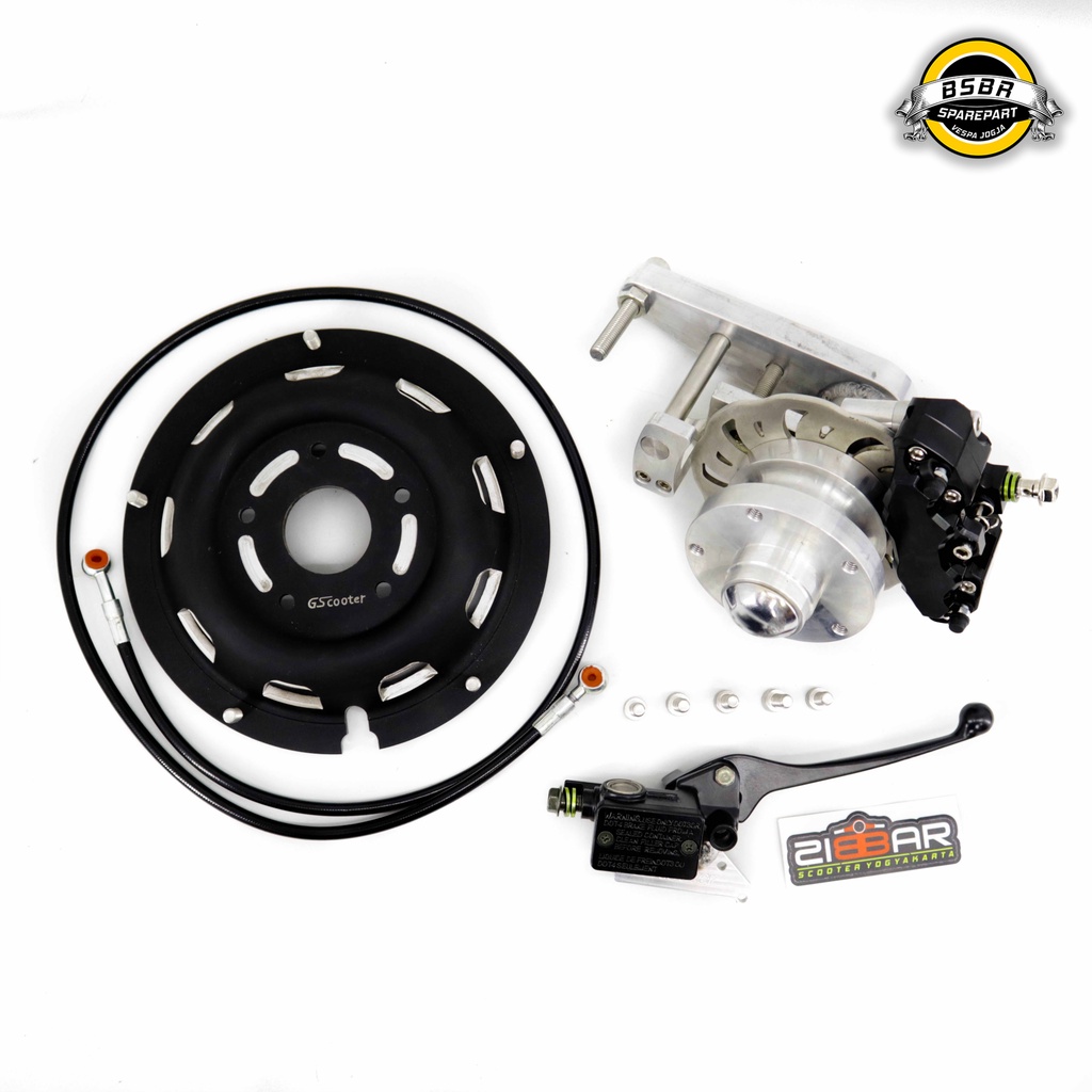 Paket Cakram Vespa GScooter set Ring 10  + Velg UFO GScooter Master atas dan Master Bawah untuk Vesp