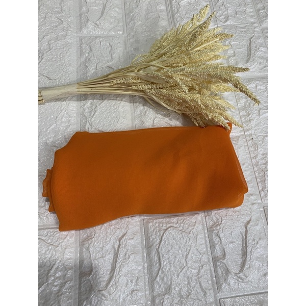 selendang sifon cref warna buah naga-Orange