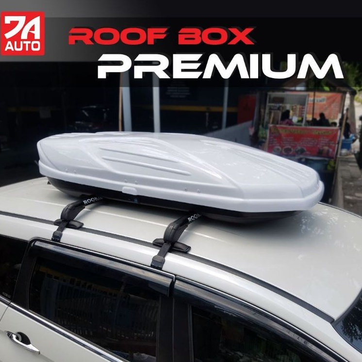 Roof Box Atap Mobil Premium Slim Universal 450 liter Hitam Putih Pajero Fortuner Xpander Innova rush