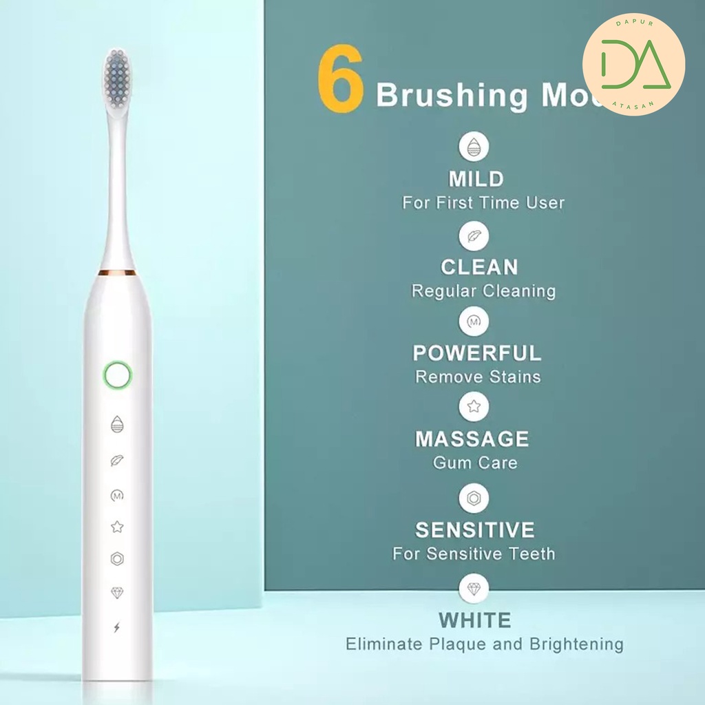 Sikat Gigi Otomatis / Sonic Electric Toothbrush 6 Mode