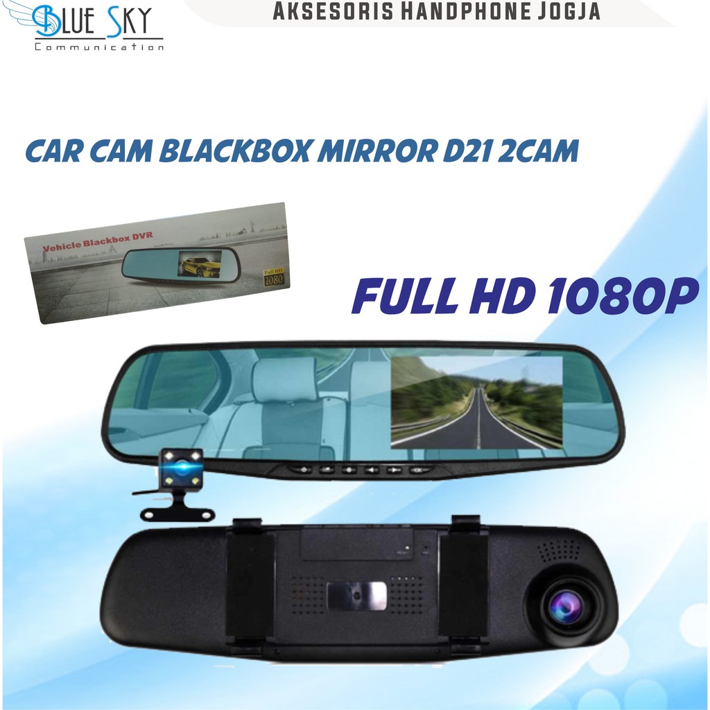 CAR CAM BLACKBOX MIRROR D21 2CAM KAMERA MOBIL