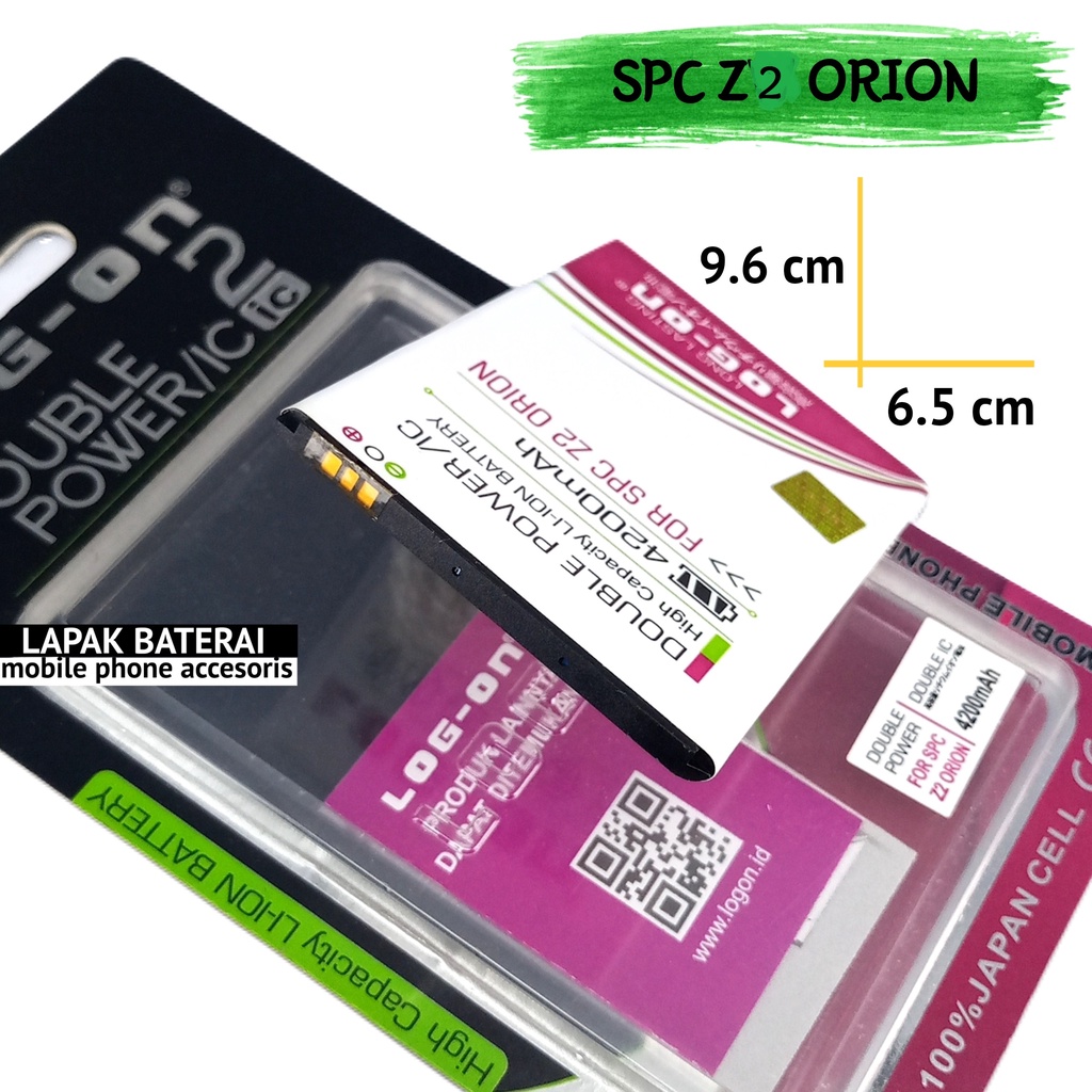 LOG - ON Baterai Spc Z2 Orion Double IC Protection Battery Batre