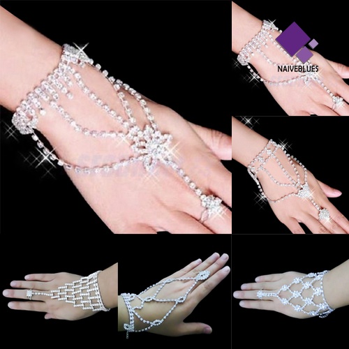 Gelang Harness Cincin Cuff Kristal Berlian Imitasi Untuk Pengantin Pernikahan