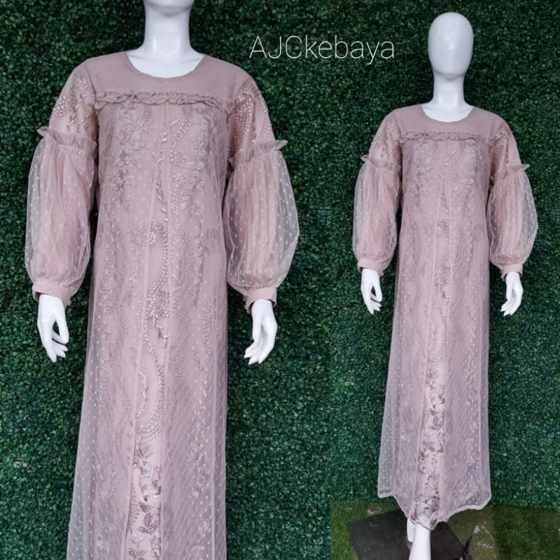 gamis full tille/gamis mewah/gamis modren/gamis terbaru