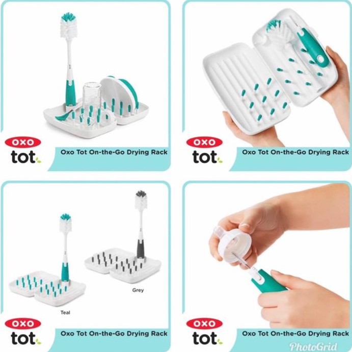 OXO TOT ON THE GO DRYING RACK &amp; BOTTLE BRUSH