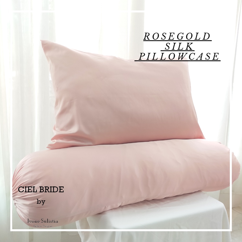 paket sarung bantal dan guling sutera size small | silk pillowcase and bolstercase | sutra Italia